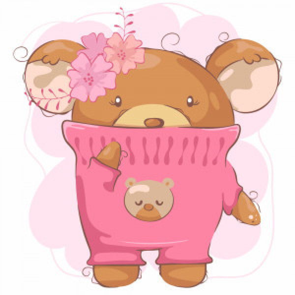 Pictura pe numere (ES-0843) Un urs in pulover 30х30 см p/u copii