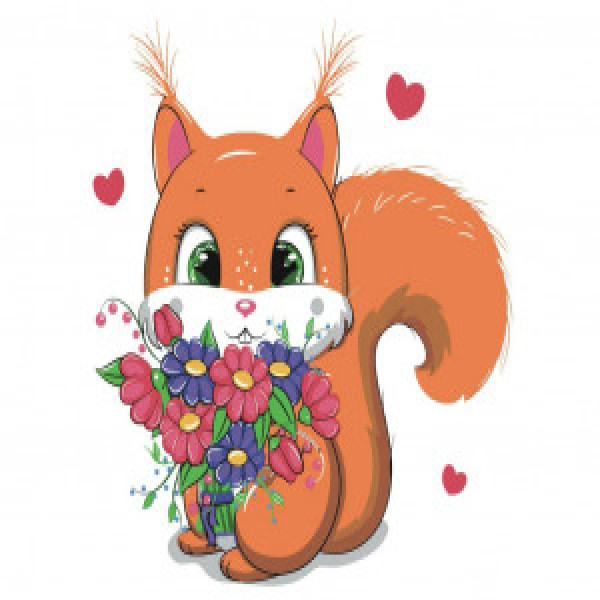 Pictura pe numere ES079 Белочка 30х30см copii