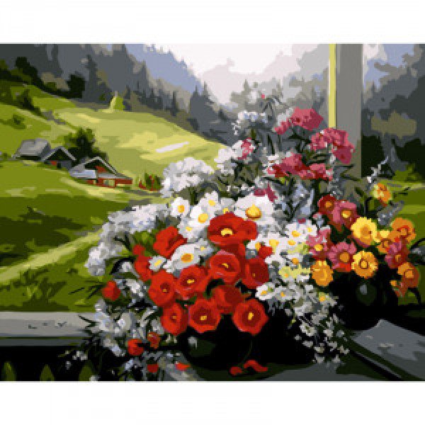 Pictura pe numere (GS1156) Buchet de munte 40х50 см
