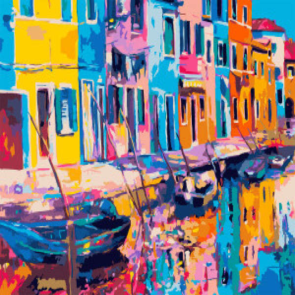 Pictura pe numere SANTI Радужная Венеция, 40*50 см_954472
