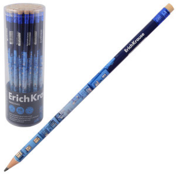 62777 Creion simplu cu radiera ErichKrause Windows triangular НВ (in a tube 42 pcs)