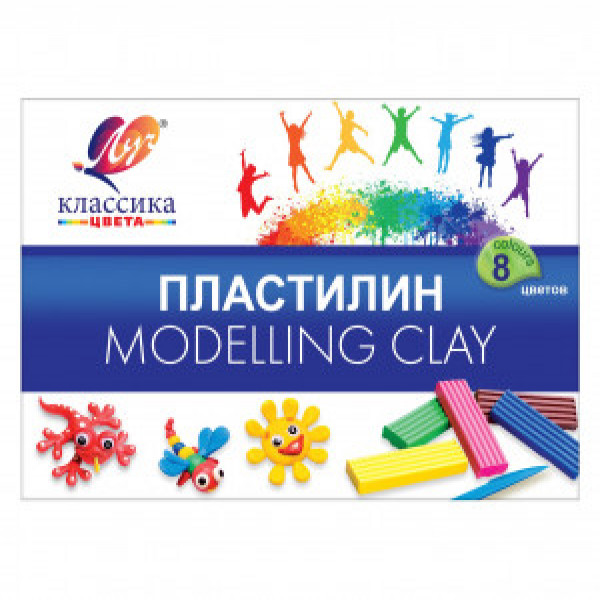 PLASTILINA 8 cul. Классика ЛУЧ 160gr. (6)