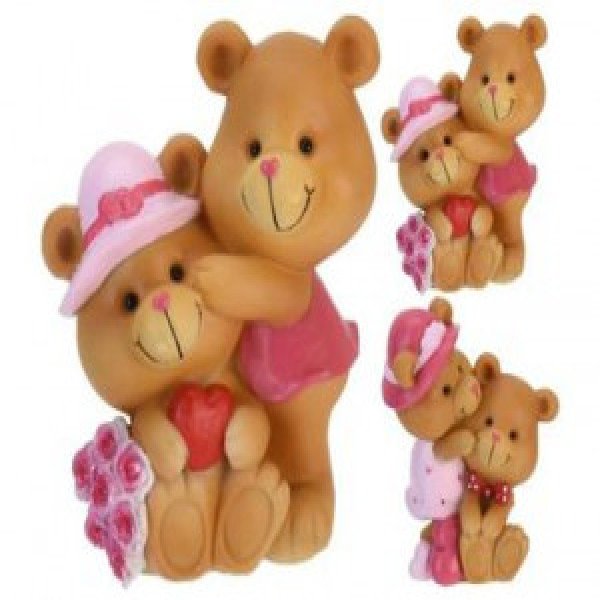 Suvenir Doi usuleti cu flori Valentine 10cm
