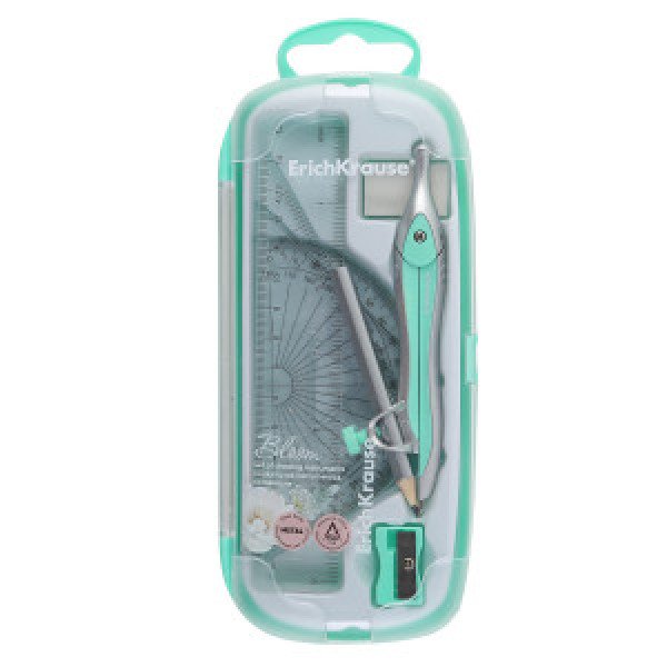 61440 Set geometrie (compas+rigle)ErichKrause Pastel Bloom 7 items, green (6)