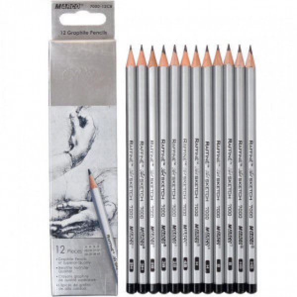 Set de creioane grafit Marco Raffine 12 buc. 3H-4B_7000-12 CB mix