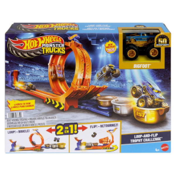 Set joc pista HW Monster Trucks Loop and Flip Trophy JBX64