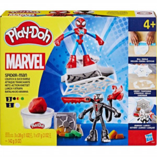 Set Play-Doh plastilina HAS PD Playset Spiderman lauch and Slice Battle F9827