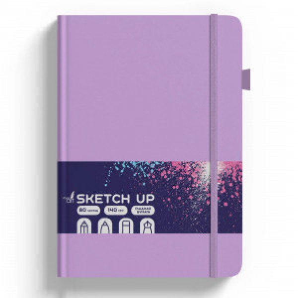 Sketchbook A5 80f SKETCH UP. Фиалковый СК5805245 piele artif. Elastic, Buzunar