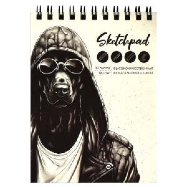 Sketchpad Bloc negru A6 30 foi КРУТЫЕ ПСЫ 67727