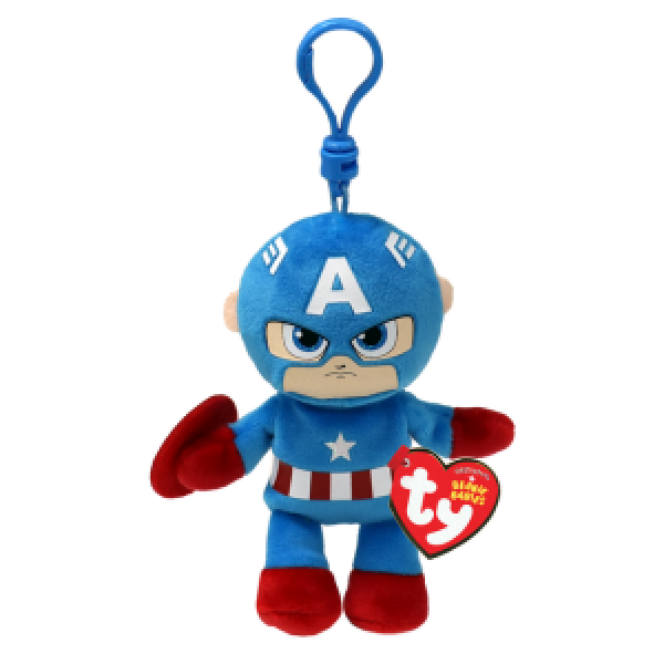 TY34004 Capitan America 12см (Beanie Babies) breloc