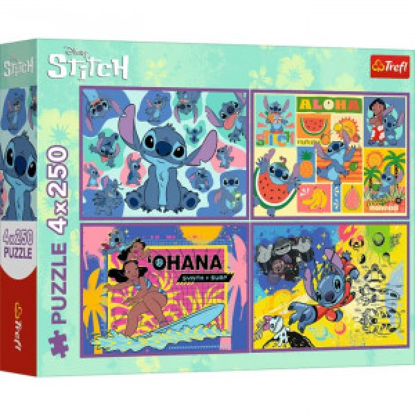 Trefl 13311 Puzzles - 4x250 - Amazing Stitch / Disney Lilo&amp;Stitch