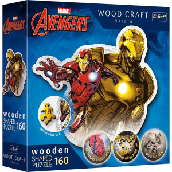 Trefl 20183 Puzzles - 160 Wooden Shaped Puzzles - Brave Iron Man / Disney Marvel Heroes FSC Mix 70