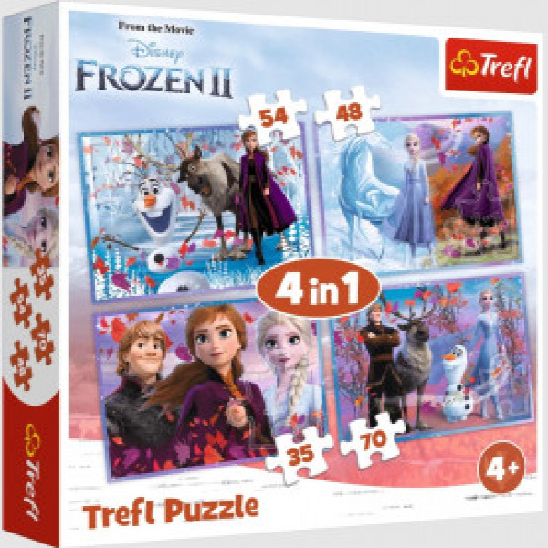 Trefl 34323 Puzzles - 4in1 - Journey into the unknown   Disney Frozen 2