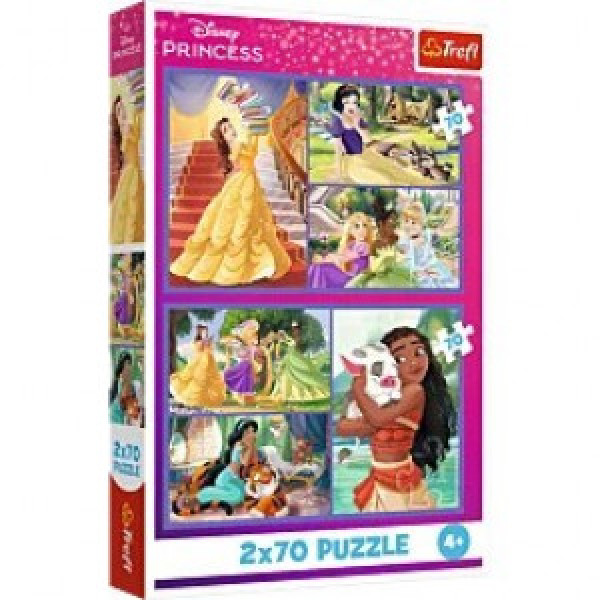 Trefl 34440 Puzzles - 2x70 - Fairy tale days / Disney Princess_FSC Mix 70%