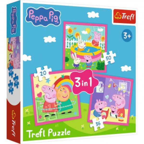 Trefl 34873 Puzzles - "3in1" - Peppa and friends / Peppa Pig_FSC Mix 70%