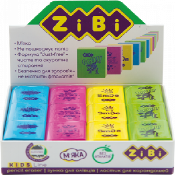 ZB.5454 Radiera Carte 30х25х8mm, (36 buc.) KIDS Line