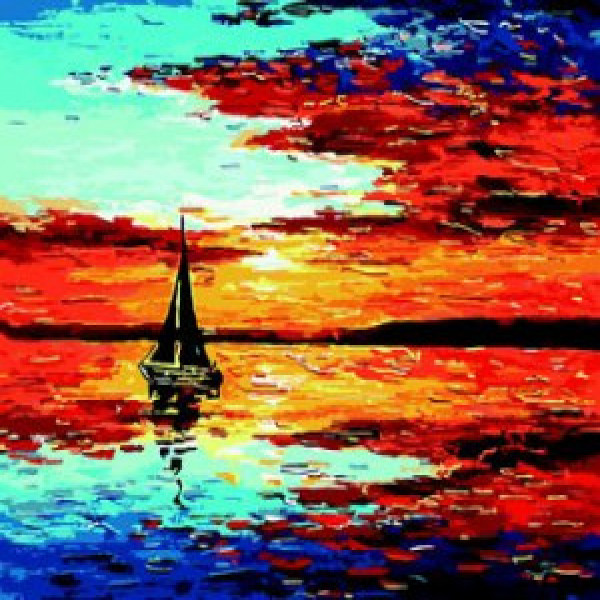 ZB.64174 Pictura pe numere  Navigare spre apus, 40*50 cm, ART Line
