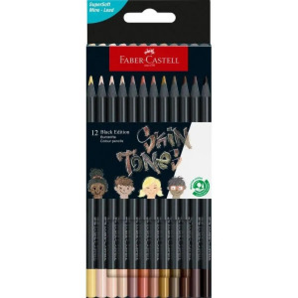 116414 Colour Pencils Black E. skin tones 12x