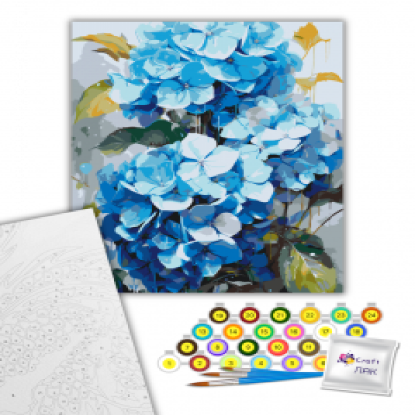 13076-AC Pictura pe numere Голубые гортензии 40*50 см