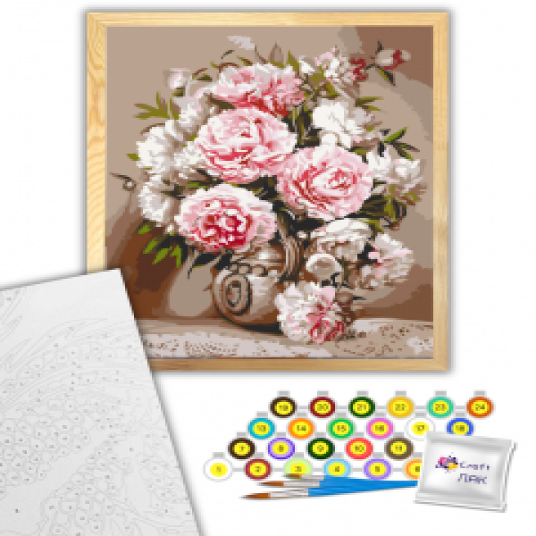 13141-ACF Pictura pe numere Нежные пионы 40*50 см