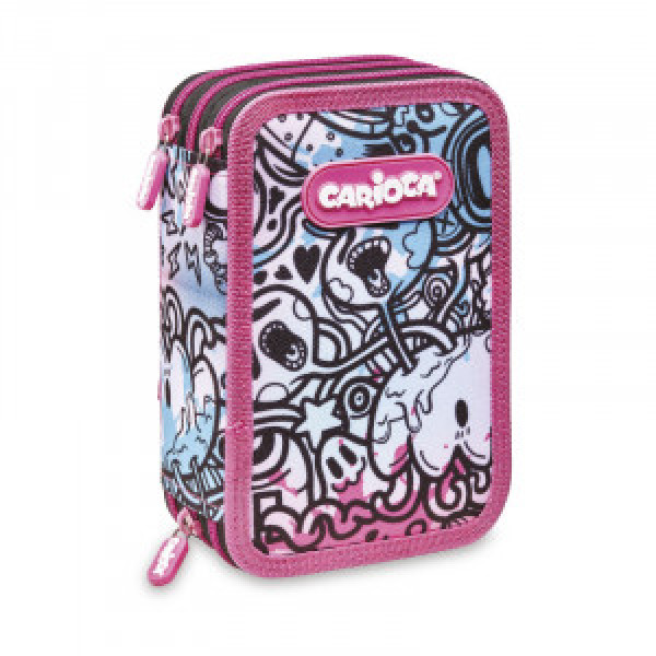 131552 PENAR CARIOCA 3-ZIP Comics BLUE/PINK