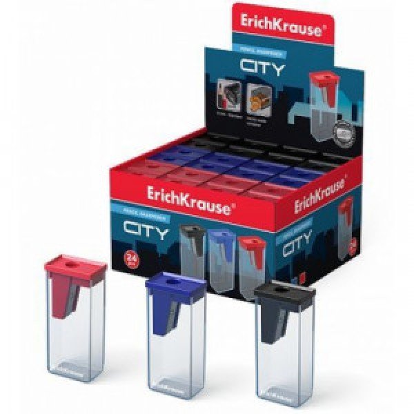 21830 Ascutitoare ErichKrause City with container (box 24 pcs.)
