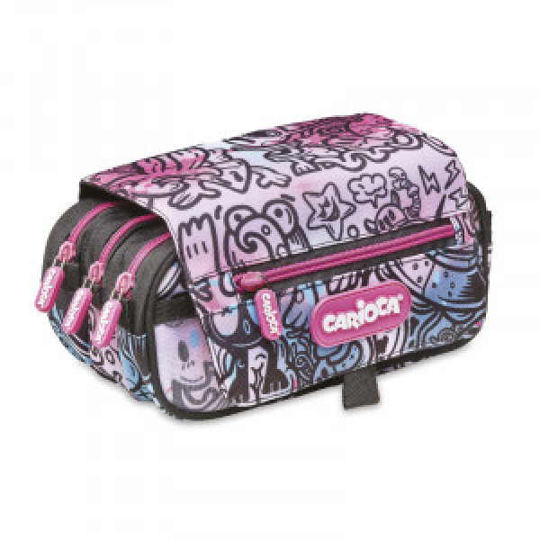 231552 PENAR CARIOCA 3-ZIP COMIX BLUE/PINK