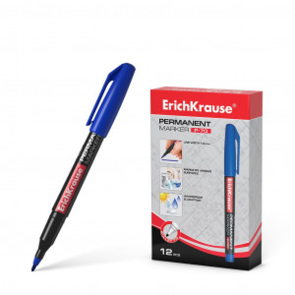 37074 Marker permanent ErichKrause  P-70, blue (box 12 pcs )