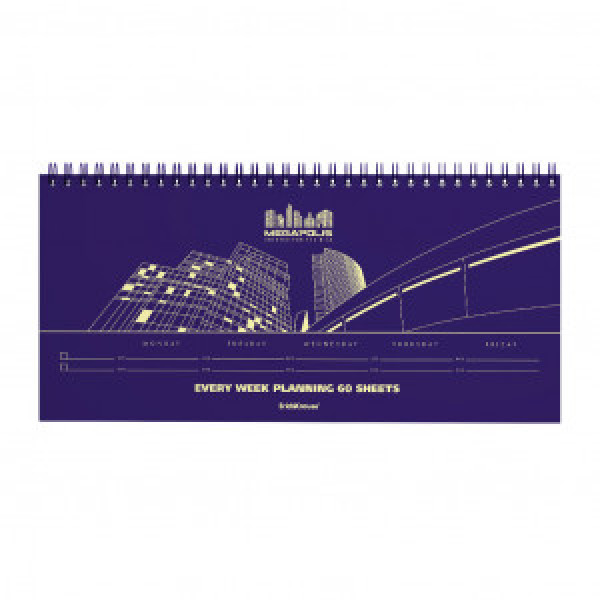 44410 Planning  ErichKrause, Megapolis, 290x135 mm, 60 yellow sheets, O-wire on top