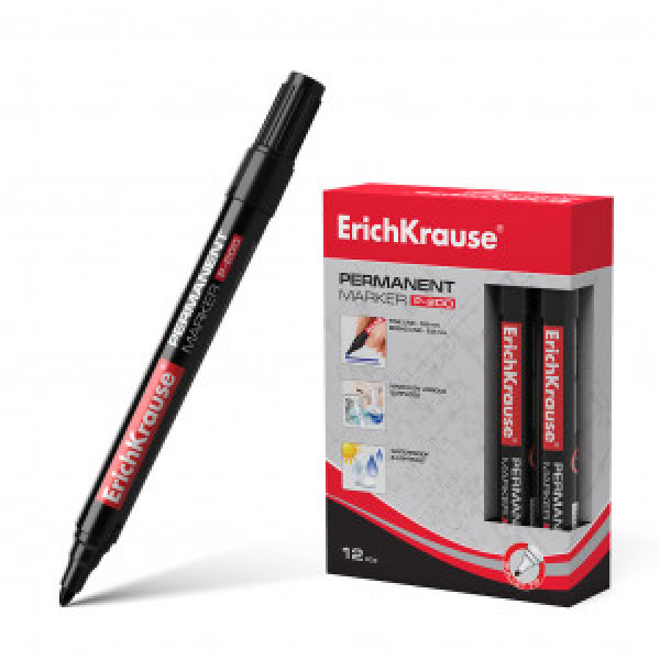 4777 Marker permanent ErichKrause P-200, color: black (box 12 pcs.)