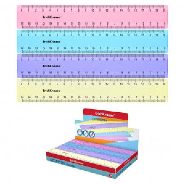 Rigla 49547 ErichKrause Pastel, 20cm, assorted, in display box (44)