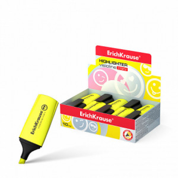 42753 Markator text ErichKrause Visioline Mini, color: yellow (box 10 pcs.)