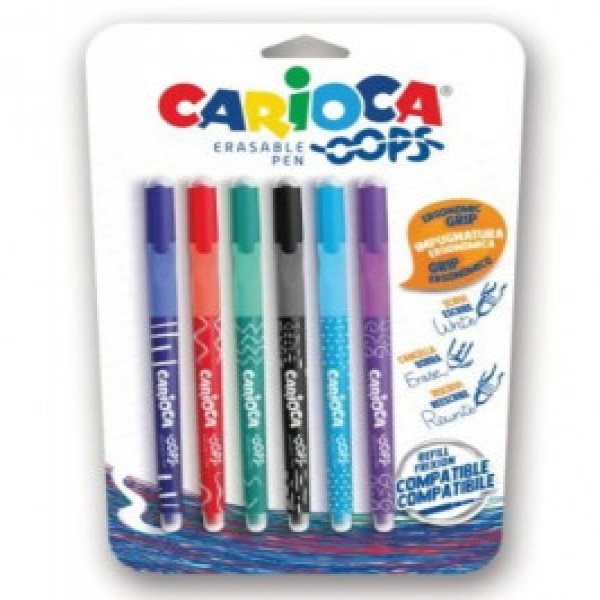 43037 Set Pix cu radiera CARIOCA Oops Blister 6pcs Assorted