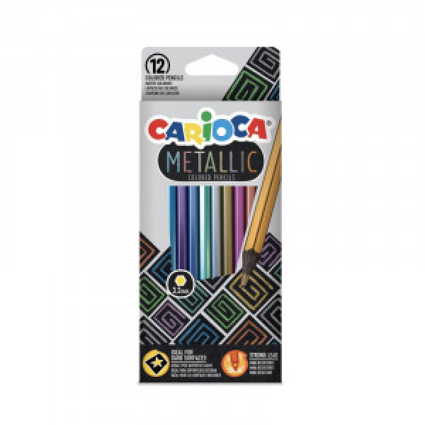 43164 Creioane colorate CARIOCA Metallic Pencil Box 12pcs