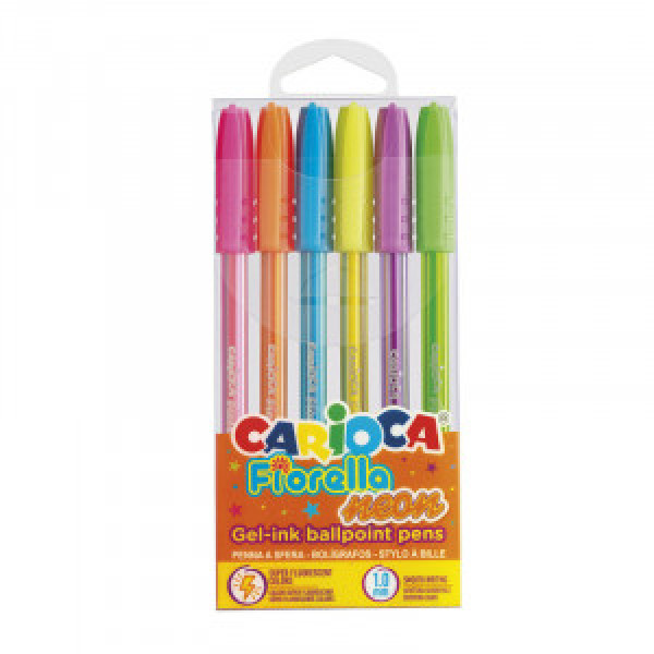 43365 SET pix gel CARIOCA Fiorella Neon 6pcs