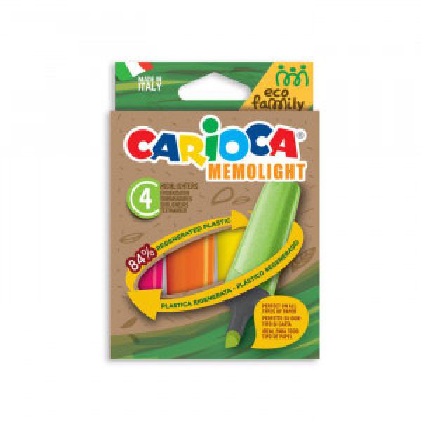 43464 Set markator-text 4 cul. CARIOCA EcoFamily Memolight