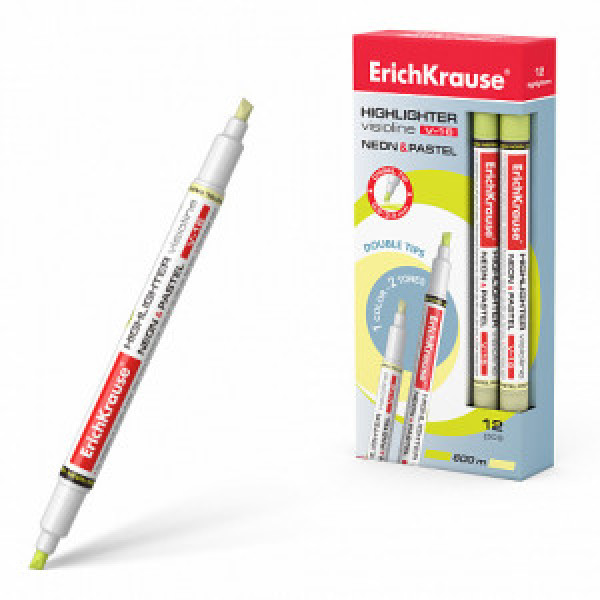 56015 Markator text ErichKrause Visioline V-16 Neon+Pastel yellow (box 12 pcs.)