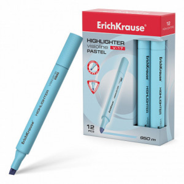 56022 Markator text ErichKrause Visioline V-17 Pastel, ink color: blue (box 12 pcs.)
