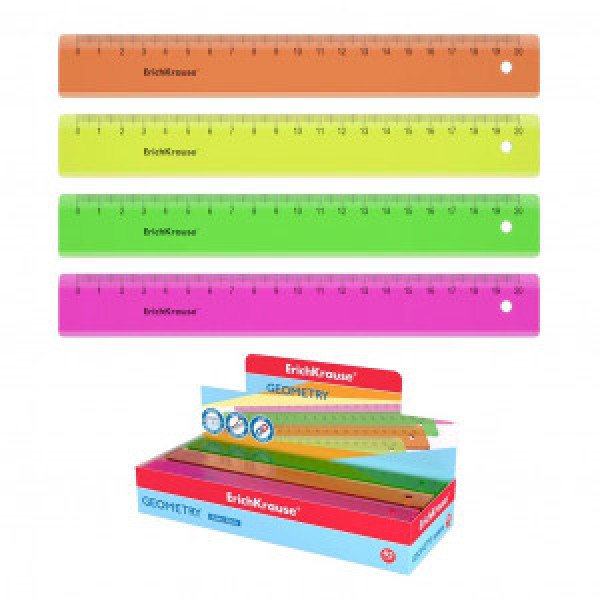 Rigla plastic 52998 ErichKrause Neon, 20cm, in asort. (45)