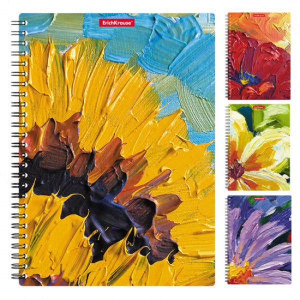53148 Caiet cu spirala A5 ErichKrause Flowers, assorted, 80 sheets (4)