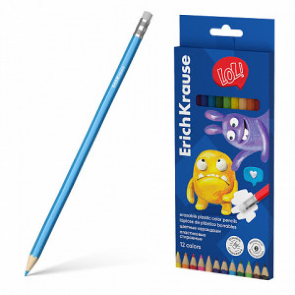 61801 Creioane color 12 cul. ErichKrause Jolly Friends