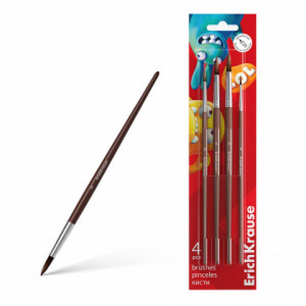 61856 Set pensule ErichKrause Jolly Friends 4 buc. (in blister)