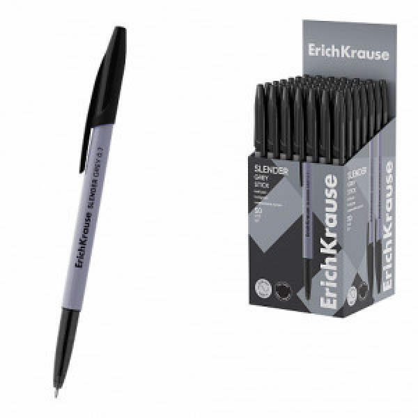 63086 PIX ErichKrause Slender Stick Grey 0.7, Super Glide Technology, ink color: black (box 50 pcs.)