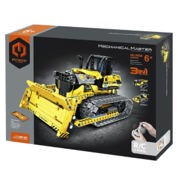 8038 Set de constructie 3 in 1 Mechanical Master „Buldozer, cu telecomanda, 452 p