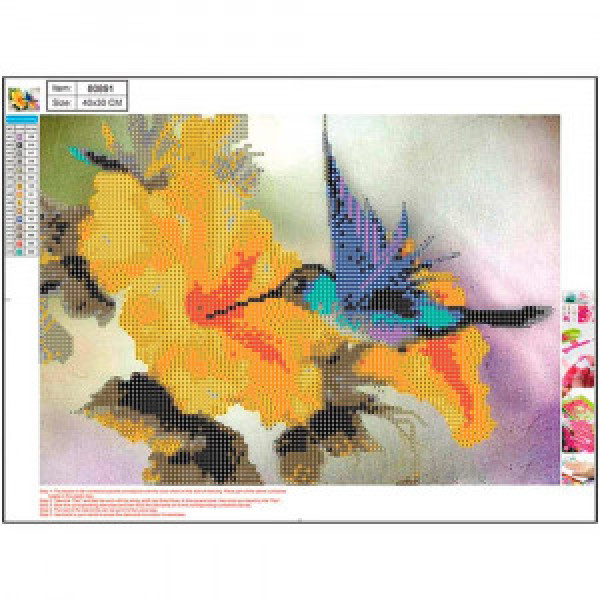 80891 Mozaic cu diamante 5D 30х40см Centrum Colibri