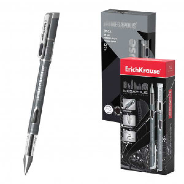 93 PIX gel ErichKrause MEGAPOLIS® Gel Stick 0.5, ink color: black (box 12 pcs.)